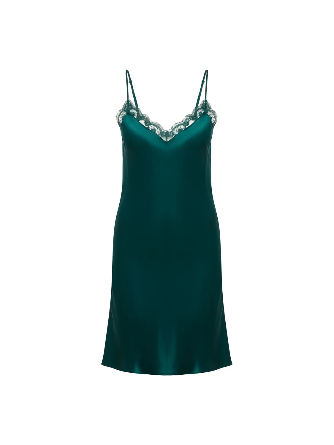 Love Me Silk Nightdress - Emerald Green