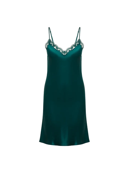 Love Me Silk Nightdress - Emerald Green