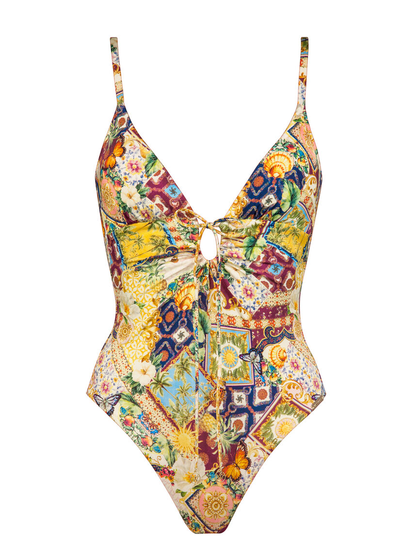 Treasured Trove Plunge Swimsuit - Nostalgia